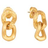 Front product shot of the Oroton Luella Mini Earrings in Worn Gold and Brass Base With 18CT Gold Plating for Women