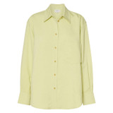 Oroton Long Sleeve Overshirt in Pistachio and 58% Viscose 42% Linen for Women