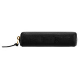 Front product shot of the Oroton Lucas Pencil Case in Black and Pebble Leather for Men