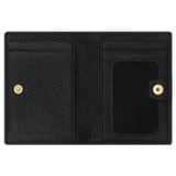 Internal product shot of the Oroton Lilly 4 Credit Card Fold Wallet in Black and Pebble leather for Women
