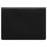 Back product shot of the Oroton Lilly 4 Credit Card Fold Wallet in Black and Pebble leather for Women
