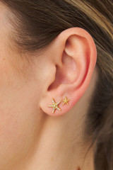Oroton Starfish Stud Set in Worn Gold/Clear and Brass base metal with precious metal plating for Women