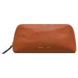 Front product shot of the Oroton Lilly Large Beauty Case in Cognac and Pebble leather for Women