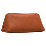 Back product shot of the Oroton Lilly Large Beauty Case in Cognac and Pebble leather for Women