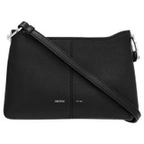 Front product shot of the Oroton Tessa Crossbody in Black/Silver and Soft Pebble Leather for Women
