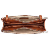 Internal product shot of the Oroton Muse Double Zip Crossbody in Cognac and Saffiano / Smooth Leather for Women