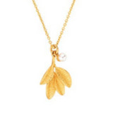 Front product shot of the Oroton Sage Charm Necklace in Worn Gold and  for Women