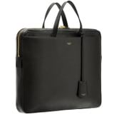 Detail product shot of the Oroton Muse 15" Slim Laptop Bag in Black and Two Tone Saffiano Leather / Smooth Leather for Women