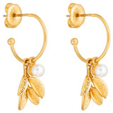 Oroton Sage Charm Hoops in Worn Gold and  for Women