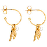 Oroton Sage Charm Hoops in Worn Gold and  for Women