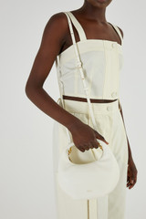 Oroton Tulip Mini Day Bag in Paper White and Pebble Leather for Women