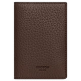 Oroton Weston Folded Card Wallet in Espresso and Pebble Leather for Men