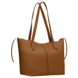 Back product shot of the Oroton Lilly Small Shopper Tote in Cognac and Pebble Leather for Women