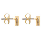 Front product shot of the Oroton Lucy Round Studs in Gold and Brass Base With 18CT Gold Plating for Women
