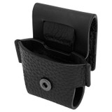 Oroton Weston Airpods Case in Black and Pebble Leather for Men