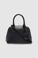 Front product shot of the Oroton Muse Micro Griptop in Black and Two Tone Saffiano/Smooth Leather for Women