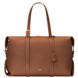 Front product shot of the Oroton Margot Weekender in Whiskey and Pebble Leather for Women