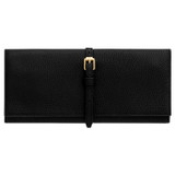 Front product shot of the Oroton Margot Jewellery Roll in Black and Pebble leather for Women