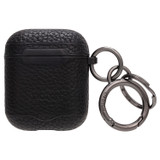 Oroton Lucas Airpods Keyring in Black and Pebble Leather for Men