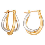 Oroton Nora Mini Hoops in Gold/Silver and Brass Base With Rhodium Plating for Women