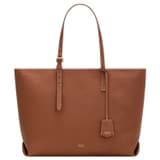 Front product shot of the Oroton Margot Medium Zip Tote in Whiskey and Pebble Leather for Women