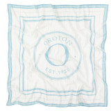 Front product shot of the Oroton Polly Scarf in Duck Egg and Printed Polyester for Women