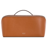 Front product shot of the Oroton Muse Large Beauty Case in Cognac and Saffiano And Smooth Leather for Women