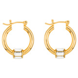 Front product shot of the Oroton Kori Hoops in Gold/Clear and  for Women