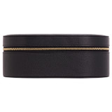 Front product shot of the Oroton Margot Large Jewellery Case in Black and Pebble Leather for Women