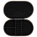 Internal product shot of the Oroton Margot Large Jewellery Case in Black and Pebble Leather for Women