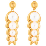 Oroton Lexie Drop Earrings in Worn Gold/Pearl and Brass Base With 18CT Gold Plating/ Fresh Water Pearl for Women