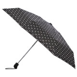 Front product shot of the Oroton Parker Small Umbrella in Black/Cream and Printed Pongee Fabric for Women