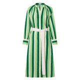 Front product shot of the Oroton Multi Stripe Shirt Dress in Garden and 100% Cotton for Women