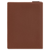 Back product shot of the Oroton Marcus A4 Zip Folio in Dark Whiskey and Pebble Leather for Men