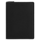 Front product shot of the Oroton Marcus A4 Zip Folio in Black and Pebble Leather for Men
