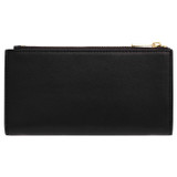 Oroton Luna Zip Fold Wallet in Black and Smooth Leather for Women