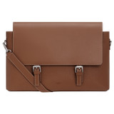 Front product shot of the Oroton Oxley Satchel in Tan and Pebble Leather for Men