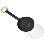 Front product shot of the Oroton Maeve Mirror Keyring in Black and Smooth Leather for Women
