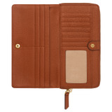 Internal product shot of the Oroton Lilly Zip Around And Fold Wallet in Cognac and Pebble leather for Women