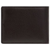 Back product shot of the Oroton Lucas 8 Credit Card Zip Wallet in Chocolate/Black and Pebble Leather for Men