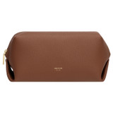 Front product shot of the Oroton Margot Medium Beauty Case in Whiskey and Pebble Leather for Women