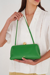 Oroton Nova Clutch in Grass Green and Smooth Leather for Women