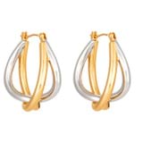 Front product shot of the  Nora Hoops in Gold/Silver and Brass Base With Rhodium Plating for Women