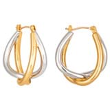 Front product shot of the  Nora Hoops in Gold/Silver and Brass Base With Rhodium Plating for Women