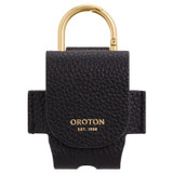 Oroton Margot Airpod Case in Black and Pebble Leather for Women