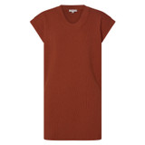 Front product shot of the Oroton Sleeveless Knit Tunic in Cognac and 77% Viscose 23% Polyester for Women