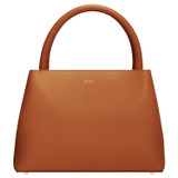 Front product shot of the Oroton Muse Small Day Bag in Cognac and Saffiano / Smooth Leather for Women