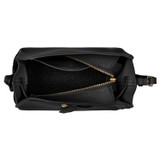 Internal product shot of the Oroton Margot Mini Bucket Bag in Black and Pebble leather for Women