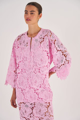 Oroton Lace Kaftan Dress in Foxglove and 100% Polyester for Women