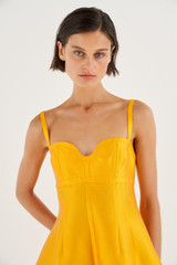 Oroton Sculpture Bodice Dress in Marigold and 86% Polyester, 14% Silk for Women